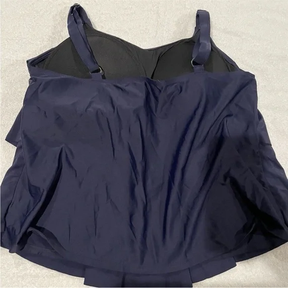 Women’s Tankini Bathing Suit Swimsuit Top only Navy Blue Size 20 NWOT - Picture 6 of 7